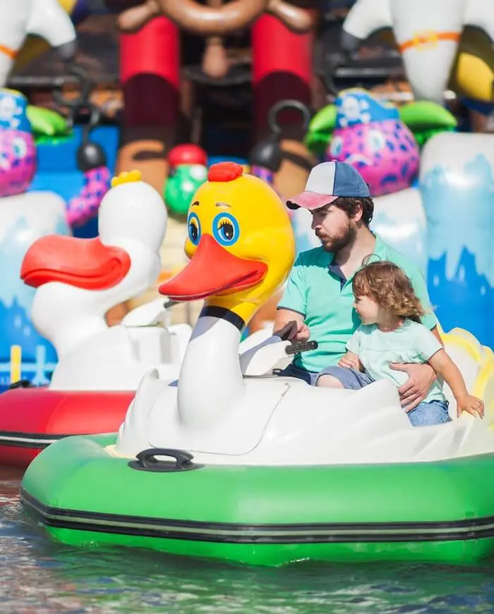 Amusement park duck boat ride